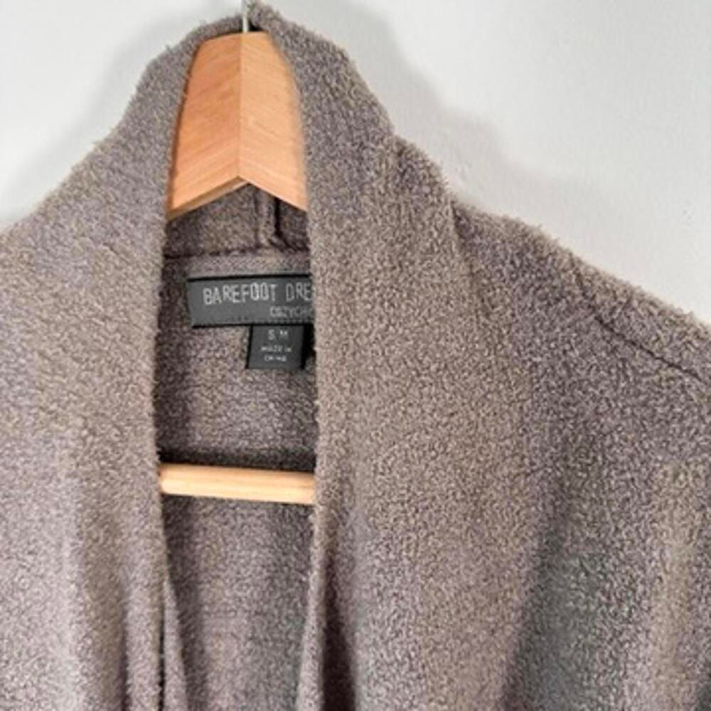 Barefoot Dreams CozyChic Lite Cardigan Women S/M Taupe Black Ombre Island Wrap - Picture 4 of 9
